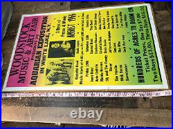14x22 1969 Woodstock Music And Art Fair Concert Promotional Poster Joplin Etc