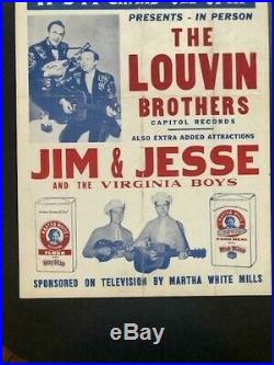 1960 THE LOUVIN BROTHERS Original Grand Ole Opry Boxing Style Concert Poster