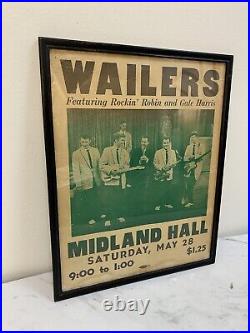 1960's Fabulous Wailers Concert Rock Show Poster Tacoma Midland HALL Original