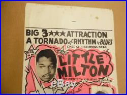 1962 Little Milton Blues Concert Window Card Poster Fontella Bass Oliver Sain
