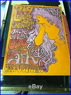 1967 Big Brother and the Holding Co Janis Joplin Psychedelic Concert Poster Vtg