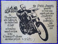 1968 Hells Angels Janis Joplin Carousel AOR 2.249 Concert Poster