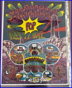 1968 San Francisco Inter. Pop Festival Concert Poster mint COA SUPER POSTER