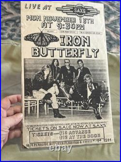 1969 IRON BUTTERFLY Rock & Roll Concert Flyer/Poster