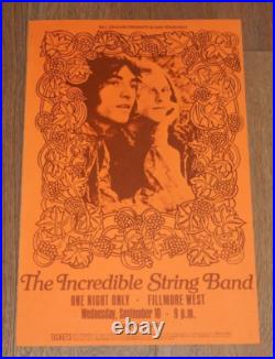 1969 Incredible String Band, Bill Graham Fillmore Concert Poster, Pat Hanks Art