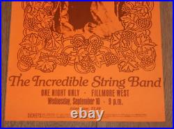 1969 Incredible String Band, Bill Graham Fillmore Concert Poster, Pat Hanks Art