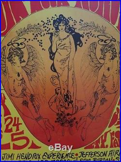1969 Northern California Folk Rock Festival Concert Poster Hendrix, Led Zepplin