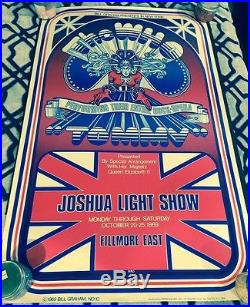 1969 Original Bill Graham No. 10 The Who Tommy Fillmore East NY Concert Poster