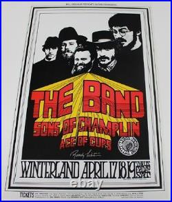 1969 The Band Concert Poster Randy Tuten Artist Signed Winterland San Fran BG169