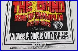 1969 The Band Concert Poster Randy Tuten Artist Signed Winterland San Fran BG169