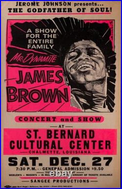 1970s VINTAGE JAMES BROWN at CHALMETTE, LOUISANA Concert POSTER