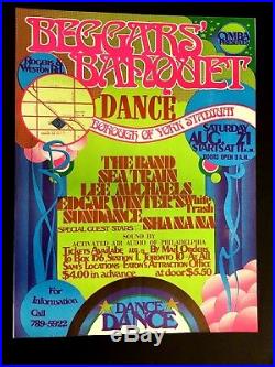 1971 Beggars' Banquet Original Concert Poster Toronto THE BAND EDGAR WINTER Rare