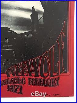 1971 Randy Tuten Fourth Way Werwolf Promo Poster Psychedelic Art Concert Psych