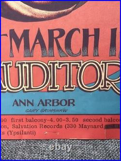 1972 Alice Coltrane Ann Arbor Concert Poster SIGNED Gary Grimshaw Back Verso AOR