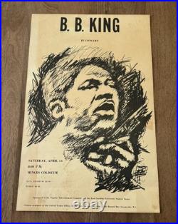 1973 B. B. King Concert Poster ECU Minges Coliseum Greenville NC Original 14x22