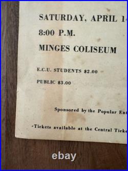 1973 B. B. King Concert Poster ECU Minges Coliseum Greenville NC Original 14x22