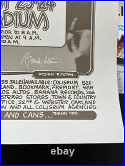 1975 Led Zeppelin Oakland Concert Poster Randy Tuten signed Original
