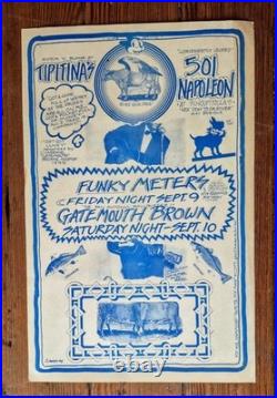 1977 Funky Meters & Clarence Gatemouth Brown Tipitina's Concert Poster