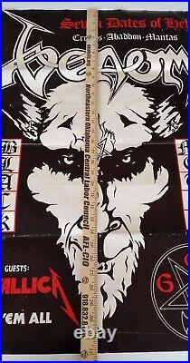 1980s Vintage Venom Metallica Black Metal Music Concert Poster Rare Filthy