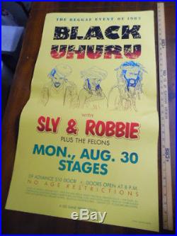 1982 BLACK URUHU SLY & ROBBIE Reggae Concert Poster St Louis MO Vintage ORIGINAL