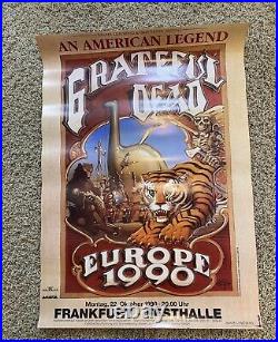 1990 Vintage Frankfurt Grateful Dead Vintage 23.5X 33 Europe Concert Poster