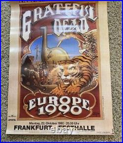 1990 Vintage Frankfurt Grateful Dead Vintage 23.5X 33 Europe Concert Poster