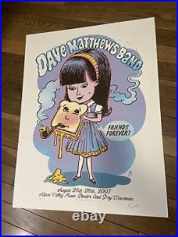 2007 Dave Matthews Band Poster Alpine Valley Concert Poster Signed #ed Cheese