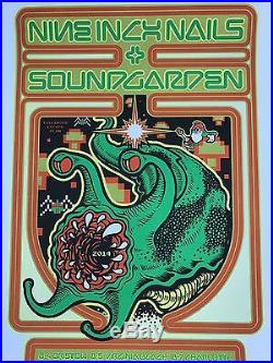 2014 Soundgarden Nine Inch Nails Concert Tour Poster Ames Brothers #/115 S/n