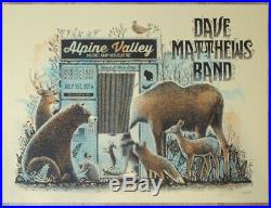 2016 Dave Matthews Band Alpine Valley Silkscreen Concert Poster s/n by Methane