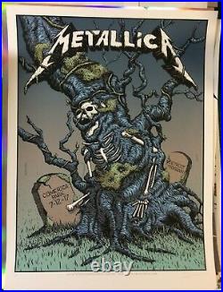 2017 Metallica Detroit Vip Silk Screen Variant Concert Poster 7/12 Ap/30 Signed