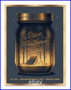 2018 Dave Matthews Band Noblesville Deer Creek Gold Foil Concert Poster 7/7 S/n