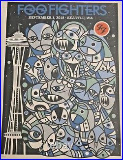 2018 Foo Fighters Seattle Space Needle Concert Poster 9/1 #5/60 Ae Safeco S/n Mt