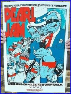 2018 Pearl Jam Charlottesville Concert Poster Limited 100 10/29 Jermaine Rogers