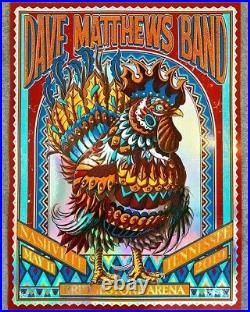 2019 Dave Matthews Band Nashville Rooster Rainbow Foil Concert Poster 5/11 Ap/50