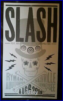 2019 SLASH & Myles Kennedy Ryman HATCH SHOW PRINT Nashville Concert Poster GNR