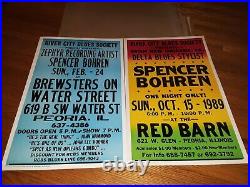 2 Original SPENCER BOHREN Concert Posters Peoria Illinois 1989 &'91 14 x 22