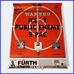 2pac Tupac Shakur Ice-T 1994 Concert Poster Amerikka's Most wanted World Tour