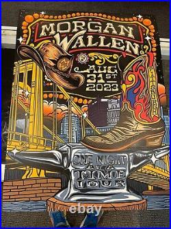8/31 2023 Morgan Wallen Country Music 18x24 Signed Pittsburgh Concert Poster