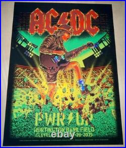 AC/DC Sparkle Foil Concert Poster x/100 Cleveland OH 5/28/25 PWR UP Huntington