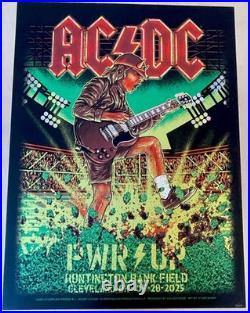 AC/DC Sparkle Foil Concert Poster x/100 Cleveland OH 5/28/25 PWR UP Huntington