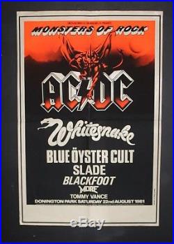 AC/DC WHITESNAKE SLADE 1981 76x51cm Monsters of Rock Original Concert Poster
