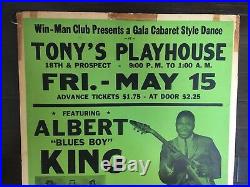 ALBERT KING Blues Music Cardboard BOXING STYLE Concert POSTER Tonys Playhouse