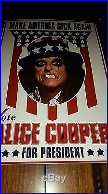 ALICE COOPER Make America Sick Again Poster Concert Print President 2016 TRUMP