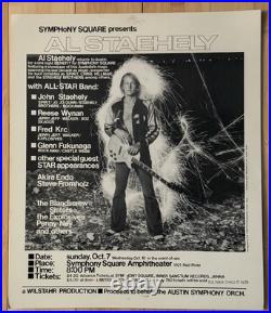 AL STAEHELY & JOHN STAEHELY CONCERT POSTER Symphony Square Austin TX 1979 DAZE