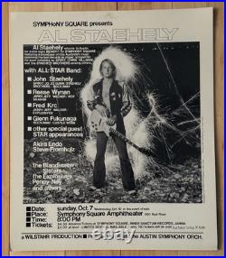AL STAEHELY & JOHN STAEHELY CONCERT POSTER Symphony Square Austin TX 1979 DAZE