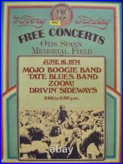 ANN ARBOR FREE CONCERTS 1974 Concert poster GARY GRIMSHAW 16x21
