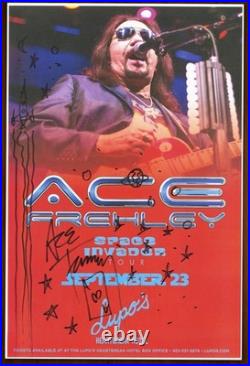 Ace Frehley Hand Signed Gig/ concert poster 9/23/2015. Providence, RI Rare