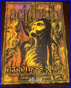 Acid Bath Baroness The Skull Concert Poster 2026 Starland Ballroom Authentic