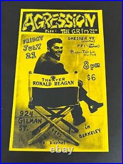 Aggression The Grim Ronald Reagan Theater 924 Gilman St Original Concert Poster