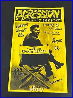 Aggression The Grim Ronald Reagan Theater 924 Gilman St Original Concert Poster